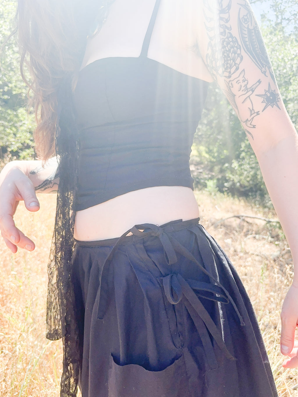 midnight corset tank & pleated maxi set