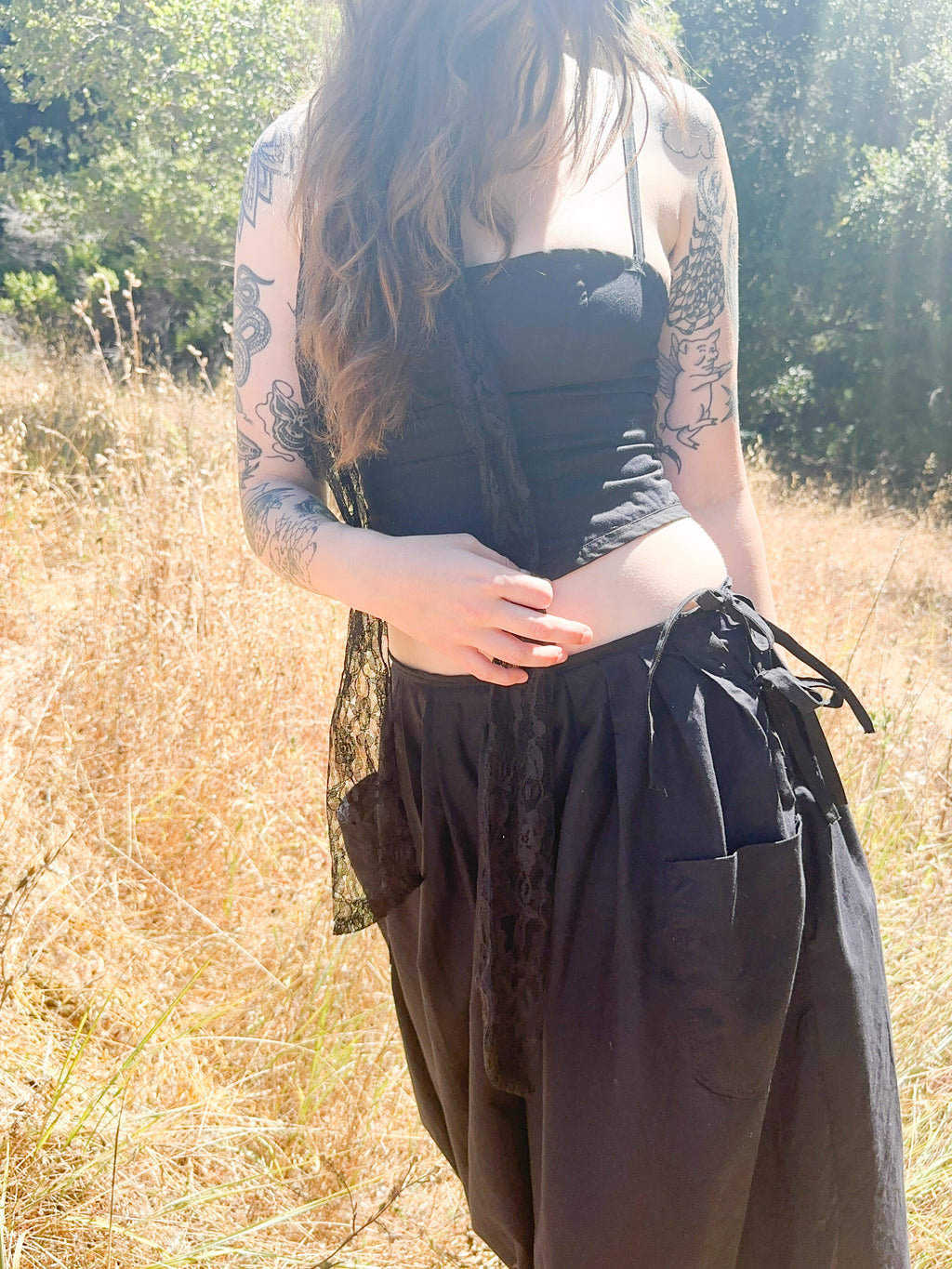 midnight corset tank & pleated maxi set